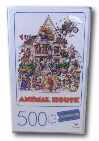Retro Blockbuster Cased Animal House Movie Poster Puzzle 500 Piece 18 X 24