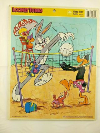 1990 Looney Tunes Frame Tray Puzzle Bugs Bunny Daffy Duck Tweety Bird Vintage