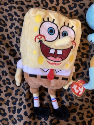 Ty Beanie Baby Spongebob Patrick Squidward 2004 Plush All 3 2
