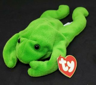 Ty 1993 Legs The Frog Beanie Baby - 3rd Gen Hang Tag/1st Gen Tush - Mwmt