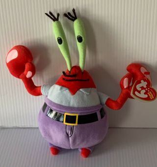 Ty Mr Krabs Crab - Spongebob Squarepants - 8’’ Beanie Babies W/tag