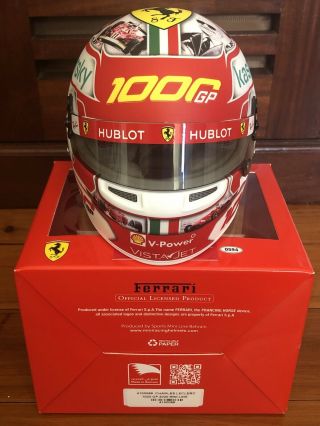 F1 Charles Leclerc Ferrari 2020 Mini Helmet 1:2 Tuscan Grand Prix 1000th Gp