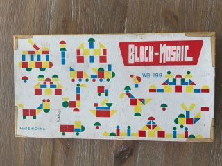 Vintage Wooden Puzzle Block - Mosaic Children’s Building Toy