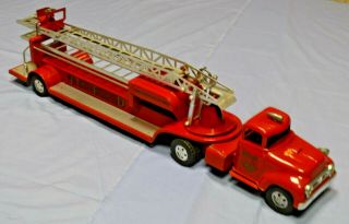 1957 Tonka Hydraulic Aerial Ladder Fire Truck 32 " Long Usa