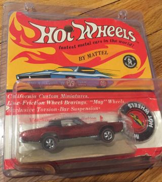 1968 Hot Wheels Red Line Custom Cadillac Eldorado Blister Packaging