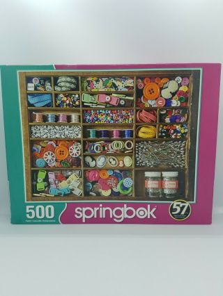 Springbok Puzzle The Sewing Box 500 Piece Jigsaw Puzzle Interlocking Large