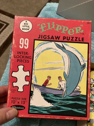 1967 Flipper Whitman Big Little Book Puzzle 99 - Pc 4657 - 2 10 " X 13 " Dolphin
