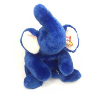 Vintage Peanut The Royal Blue Elephant Ty Plush Beanie Baby Buddy Very Rare