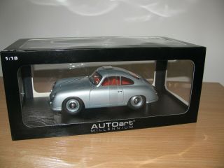 1:18 Autoart Porsche 356 Fish Silver Grey Rare,  Non - Displayed