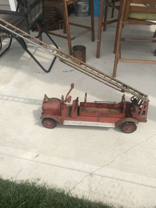 Keystone Aerial Ladder 79 Packard Fire Truck Pressed Steel 1920s.