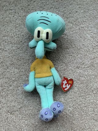 2004 Ty Beanie Baby - Squidward Tentacles Of Spongebob Squarepants With Tags