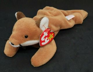 Ty 1996 Sly The Fox Beanie Baby With Brown Belly - Rare - With Tags