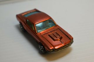 1968 100 Hot Wheels Redline Orange Custom Mustang w/ Louvered Window 3
