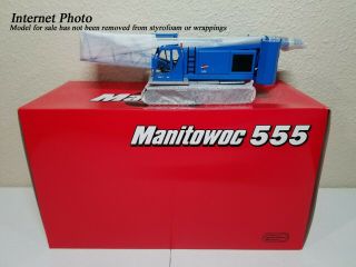 Manitowoc 555 Boom Crawler Crane - Blue - Ccm Precise 1:50 Scale Diecast Model