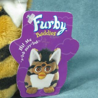 Furby Buddies Tiger Stripes Plush Beanie Brown Eyes 4 1/2 in 1999 NWT Cloud 3