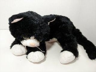 Ty Classic Shadow Cat Black & White Kitten Plush 2011 Ty Silk Stuffed Animal