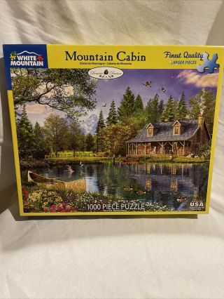 Mountain Cabin 1000 Piece “white Mountain” Jigsaw Puzzle