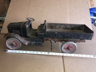 1920’s Buddy L Or Another Make Pressed Steel Truck With Chain Drive Dump Bed