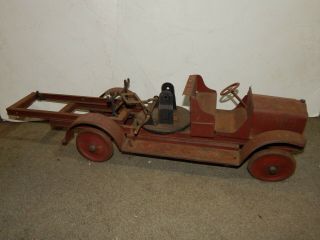Vintage Old Kelmet Press Steel White Big Boy Toy Fire? Truck 4 Restore