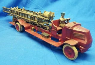 Arcade Cast Iron Mack Fire Truck With Ladders And Bell