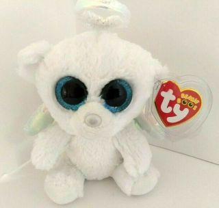 Ty Beanie Boos 6 " Halo Angel Bear W Heart Tag Hard To Find Retired