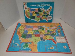 Vintage 1975 Map Of The United States Jigsaw Puzzle Milton Bradley Missing 1 Pc