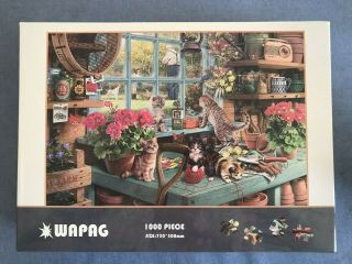 Wapag 1000 Piece Quality Wooden Puzzle Cats In Window Adult