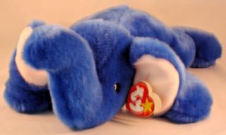 Ty Beanie Buddy Peanut The Royal Blue Elephant - 1998 Rare Retired 18“