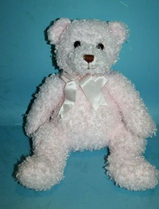 Ty Classic Teddy Bear Sunset 13 " Pink Curly Plush Soft Toy 2004 Stuffed Tysilk