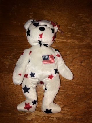 Ty Beanie Baby 1997 Glory The Bear - Retired With Tag Rare Nm