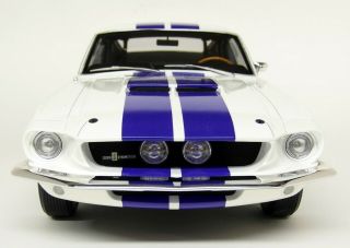 Otto 1/12 Large Scale - Shelby Mustang Gt500 White / Blue Resin Model Car