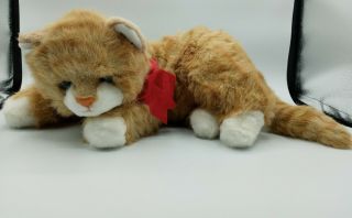 Vintage 1995 Ty Classic Plush Al E.  Kat Cat Kitty Orange Tabby Red Ribbon