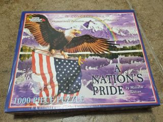 White Mountain 1000 Piece Puzzle A Nations Pride By Malcom Watson Pre - Owned