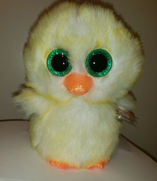 Easter 2020 Ty Beanie Boos - Lemon Drop The Baby Chick Medium Buddy 9 " Size