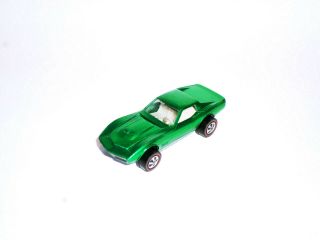Redline Hot Wheels Bright Green Us Custom Corvette Nm,  No Toning White Interior