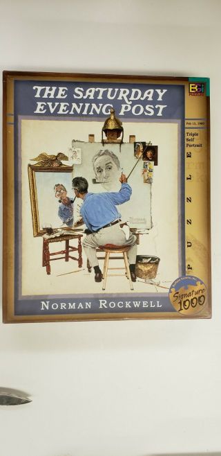 The Saturday Evening Post Norman Rockwell Triple Self Portrait 1000 Pc Puzzle