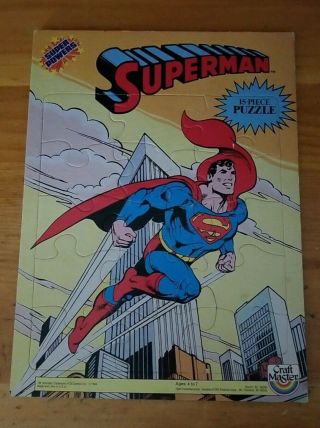 Vintage Powers Superman Frame Tray Puzzle (craft Master,  1984) Dc Comics