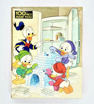 Vintage Whitman Huey,  Dewey,  & Louie 100 Pc Jigsaw Puzzle 4605 - 45 1980 Ducks