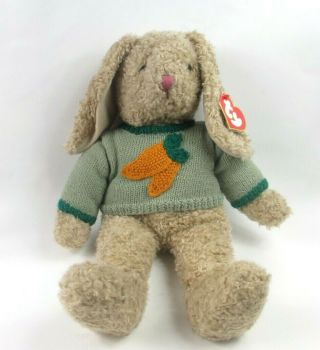 Vtg Retired Ty Curly Plush Tan Rabbit Classic Bunny 18” Large Beanie 1991 W/tags