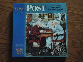 Complete Springbok 500 Piece Puzzle " The Checkers Game " By Norman Rockwell