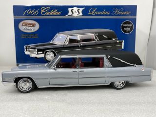 1/18 Precision Miniatures 1966 Cadillac Landau Hearse Silver Rare Pmsc - 08s