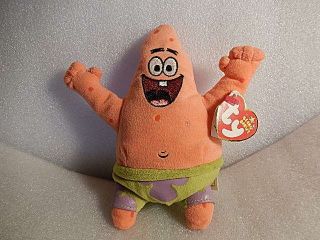 Ty Beanie Babies Patrick Star Best Day Ever 7 " Plush Spongebob Squarepants Nwt
