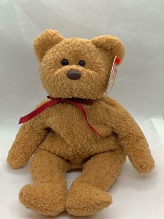 Ty Beanie Baby Curly Bear Rare Multiple Hang Tag Errors Origiinal Suface 1996