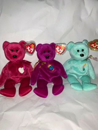 Ty Beanie Baby Rare Bears Ariel,  Millennium,  And Valentina.  Can Sell Separate