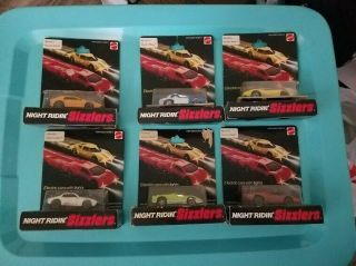 1978 Hot Wheels Redline Night Ridin Sizzlers Set All 6 Blister Boxes Christmas