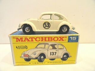 Matchbox Lesney 15d Volkswagen 1500 Saloon Herbie The Love Bug 53 Nmint