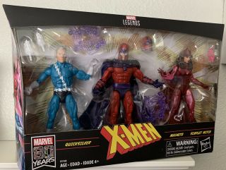 Marvel Legends X - Men A Matter Of Family Quiksilver Magneto & Scarlet Witch 3 Pk