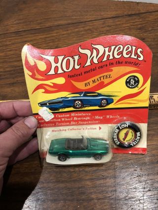 1967 Hot Wheels Redlines Custom Firebird Green On Card
