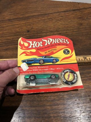1967 hot wheels redlines Custom Firebird Green On Card 2