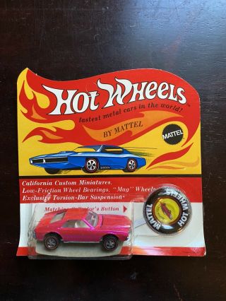 Vintage 1969 Mattel Hot Wheels Redline Custom Amx Hot Pink Moc